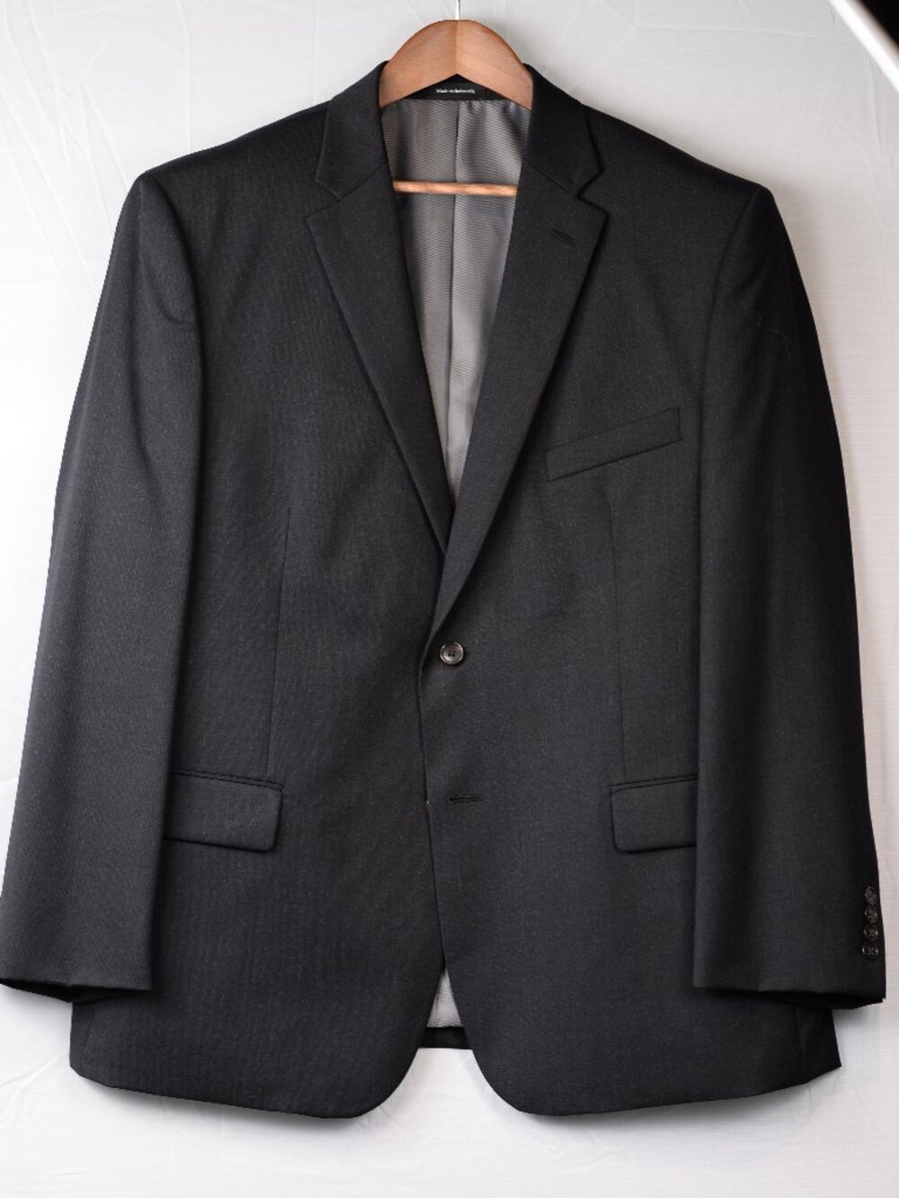 Pronto Uomo 100% Wool Suit Jacket Dark Grey 48R EUC
